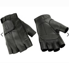 Men  s Hugger Fingerless Goat Leather Biking Gloves with Gel Palm / XXL