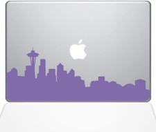 The Decal Guru Seattle City Skyline Decal Vinyl Sticker,13" MacBookPro, Lavender