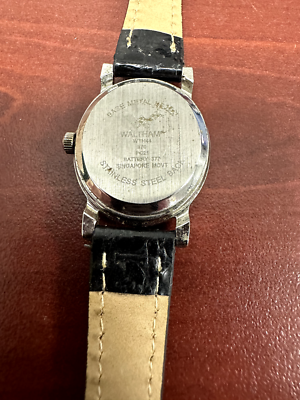 Waltham Ladies Watch WTH44 Quartz Black Leather Band Oval 22 mm