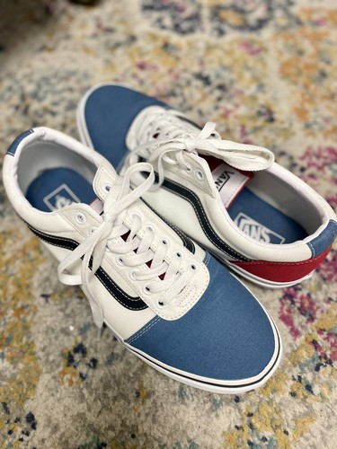 red blue white vans