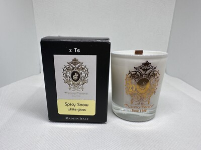 Tiziana Terenzi Spicy Snow White Glass candle 35g / 1.23oz burns 10 hours NIB