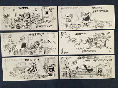 6er PACK 1980er NEU VERSIEGELT VINTAGE GEORDIE WEIHNACHTSKARTEN NUFC TOON BROWN ALE