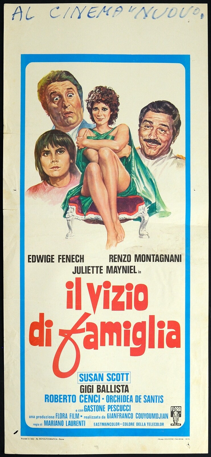 Locandina originale film Il vizio di famiglia (1975) - Regia di Mariano Laurenti