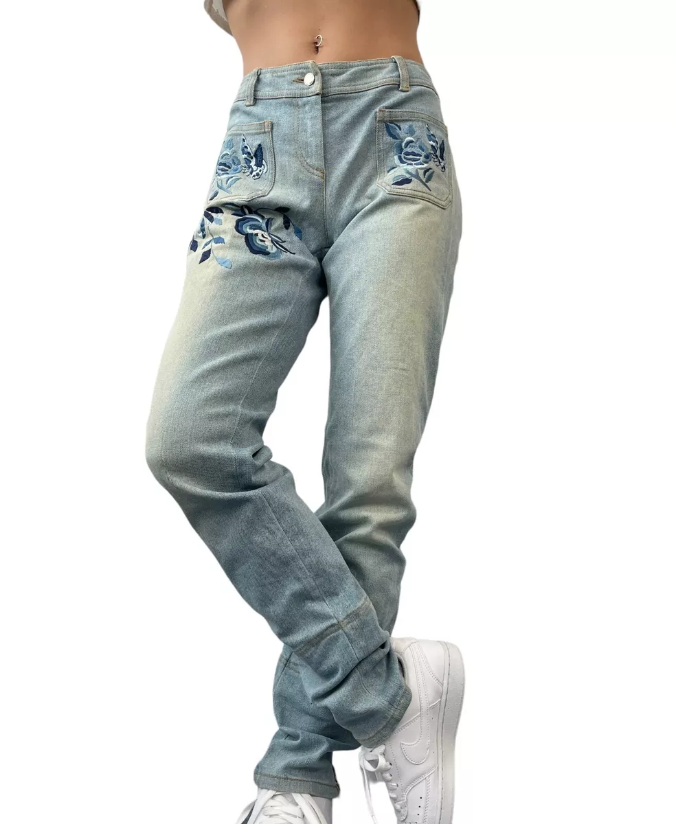 Made To Order Embroidered Monogram Baggy Denim Pants - Men - Ready-to-Wear