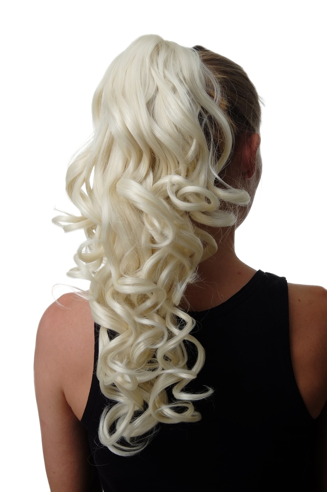 Hair Piece Ponytail Curly Curls Long 50 CM Platinum Blonde SA09-613