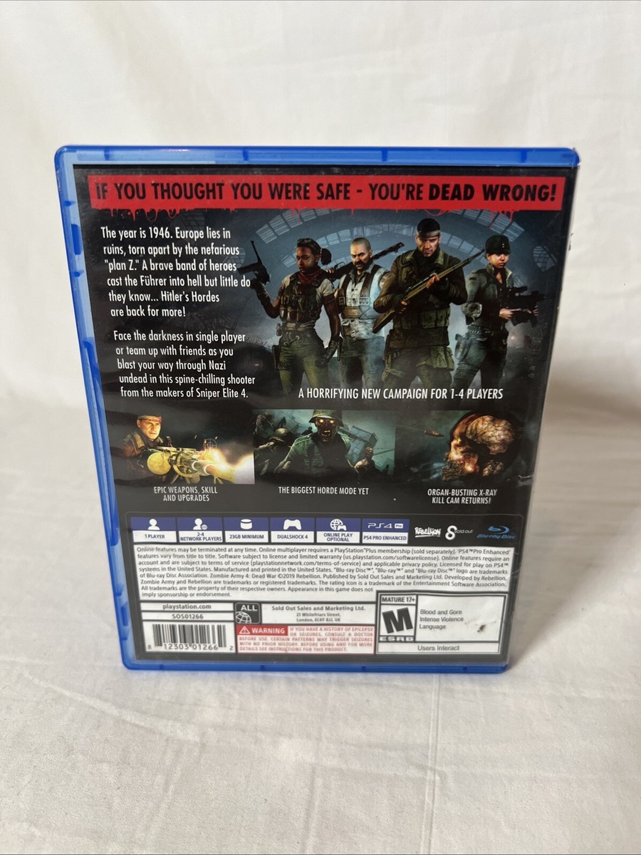 Zombie Army Dead War (Sony PlayStation PS4, 2020) Read