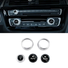 3x AC AUTO + Volume Switch Crystal Knob Cover For BMW 3 3GT F30 F31 2013-2019