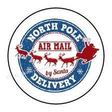 NORTH POLE DELIVERY CHRISTMAS ENVELOPE SEALS LABELS STICKERS FAVORS