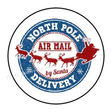 NORTH POLE DELIVERY CHRISTMAS ENVELOPE SEALS LABELS STICKERS FAVORS