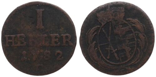 Altdeutschland - Sachsen 1 Heller 1782 - Kupfer, 0.9g, ø 17mm KM# 1002 - 第 1/1 張圖片