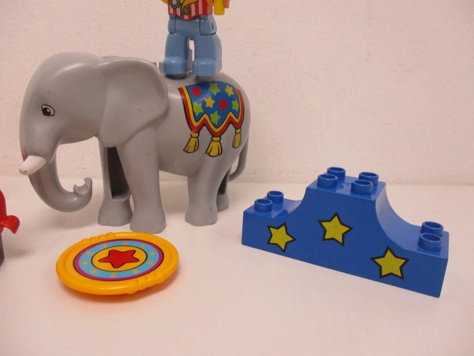 ( RB2 / 5 ) LEGO Duplo Zirkus Elefant mit Clown und Direktor - Bild 3 von 4