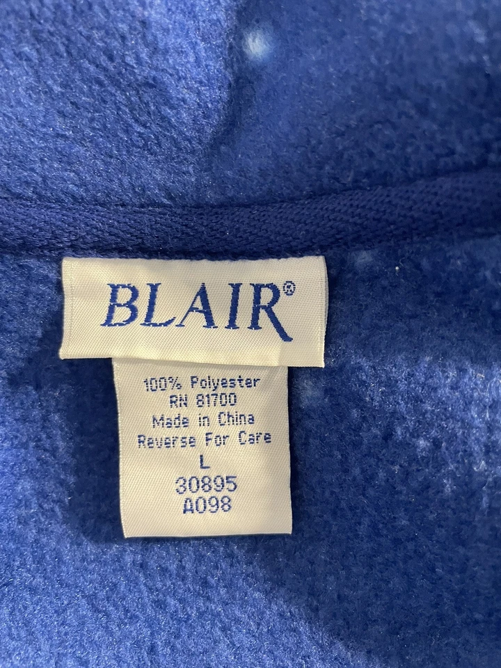 Blair VINTAGE Fleece Jacket winter Lighthouses  zip up - LARGE - Image 3 of 3