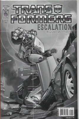 TRANSFORMERS Escalation #1 BLACK AND WHITE Cover - Back Issue (S)