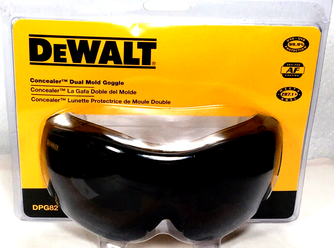 Dewalt DPG8221 Concealer Smoke AntiFog Dual Mold Safety Goggle B5 eBay