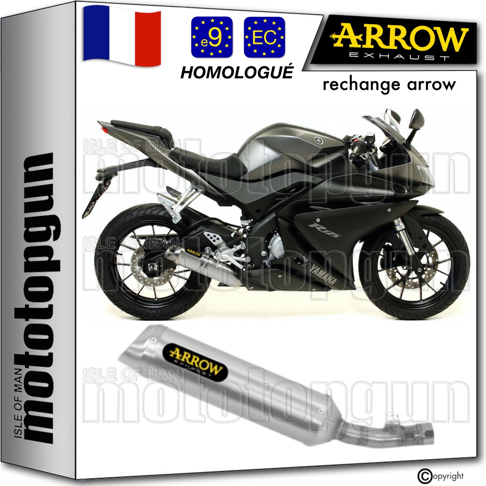 Echappement homologue Arrow Thunder pour reparer Yamaha YZF R125 2016