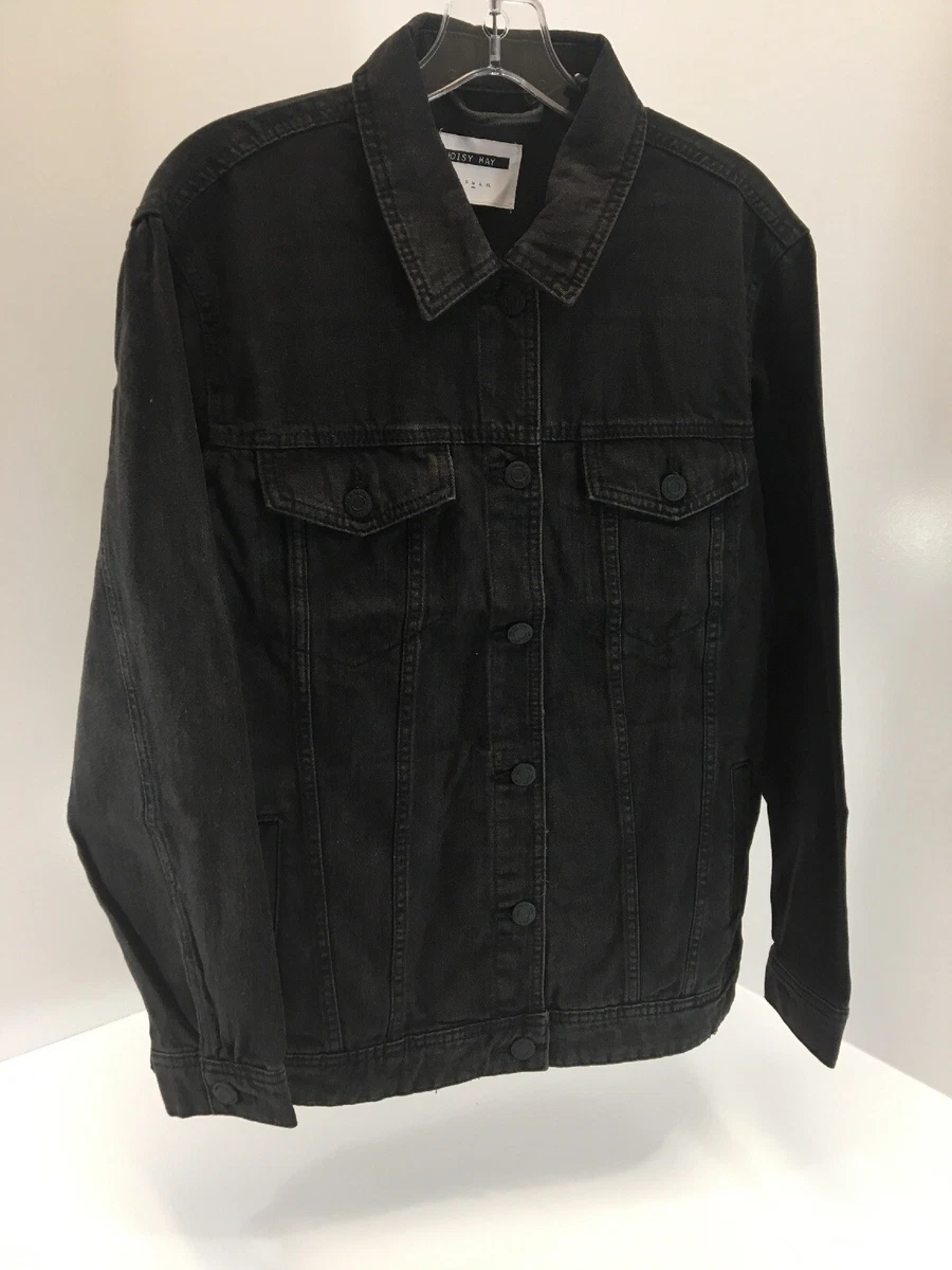 Noisy May Womens Denim Jacket Color Black Size Medium NWT