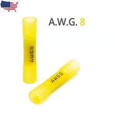 20PCS Marine 8AWG Electrical Crimp Splice Terminals Heat Shrink Butt Connectors