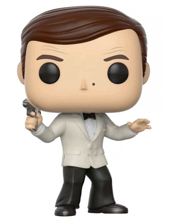 FUNKO POP MOVIES JAMES BOND ROGER MOORE WHITE VINYL FIGURE NEW!