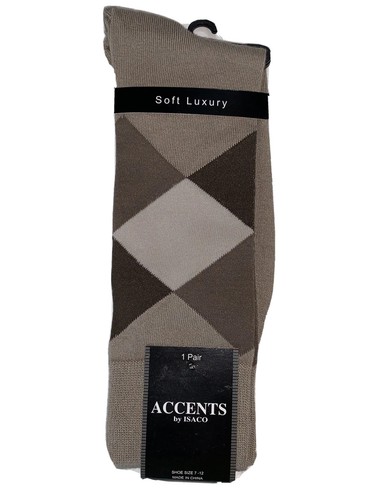Accents by Isaco Argyle Anzugsocken für Herren 1 Paar Größe 10-13 khaki weich Luxus - Bild 1 von 3