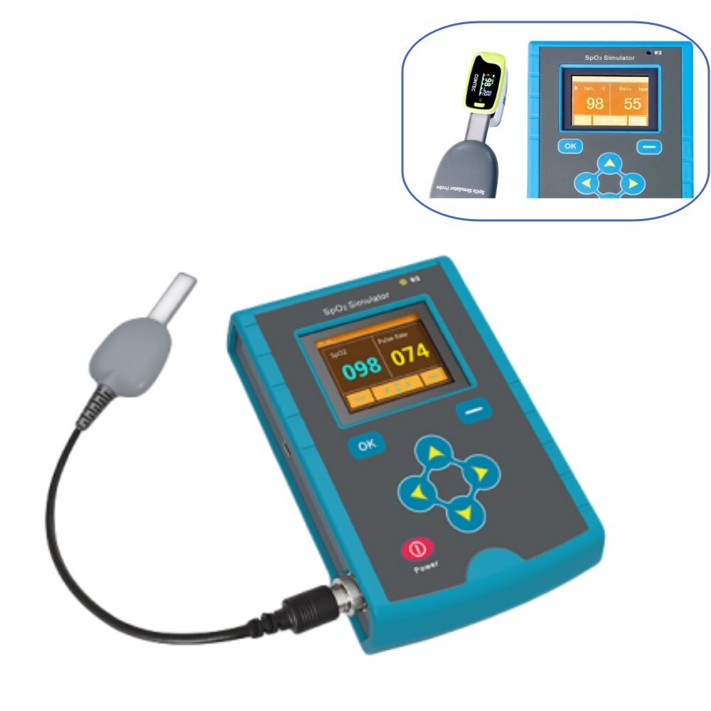 CE, simulador SpO2, frecuencia de pulso + simulación de oxígeno en sangre, probador de oxímetro de pulso