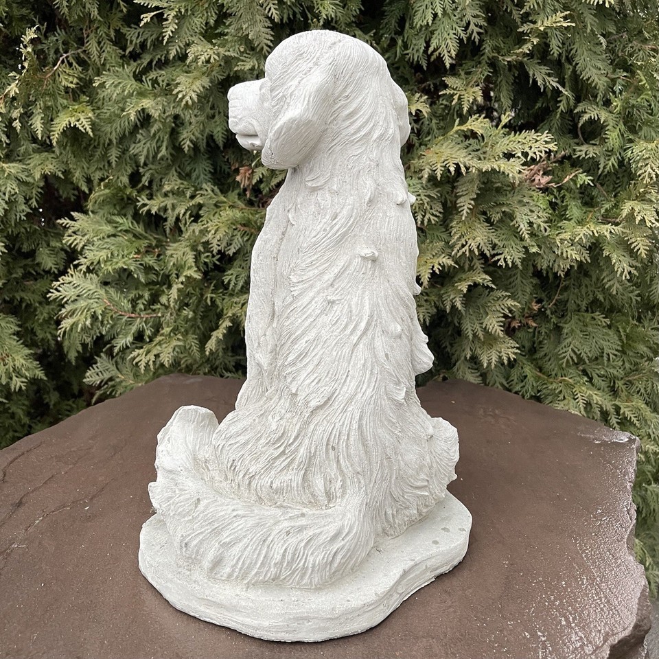 16" Golden Retriever Garden Statue Outdoor Concrete Dog Sculpture Lawn(02)