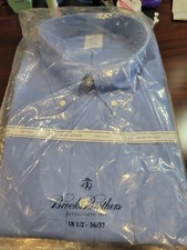 NEW Brooks Brothers Slim fit No Iron Dress shirt 18.5-36/37 French Blue