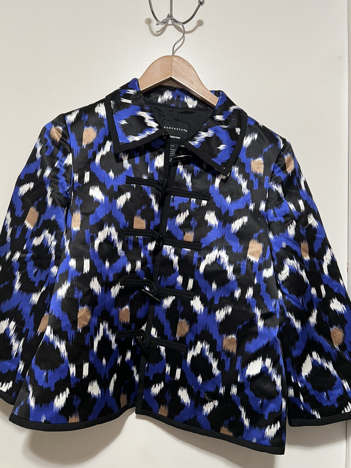 DONCASTER Toggle Button Up Blazer Jacket Top Blue… - image 3