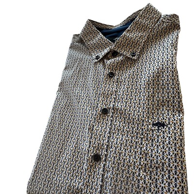 Fynch Hatton Shirt Mens XXL Button Down LS Shirt All Over Pineapple Print