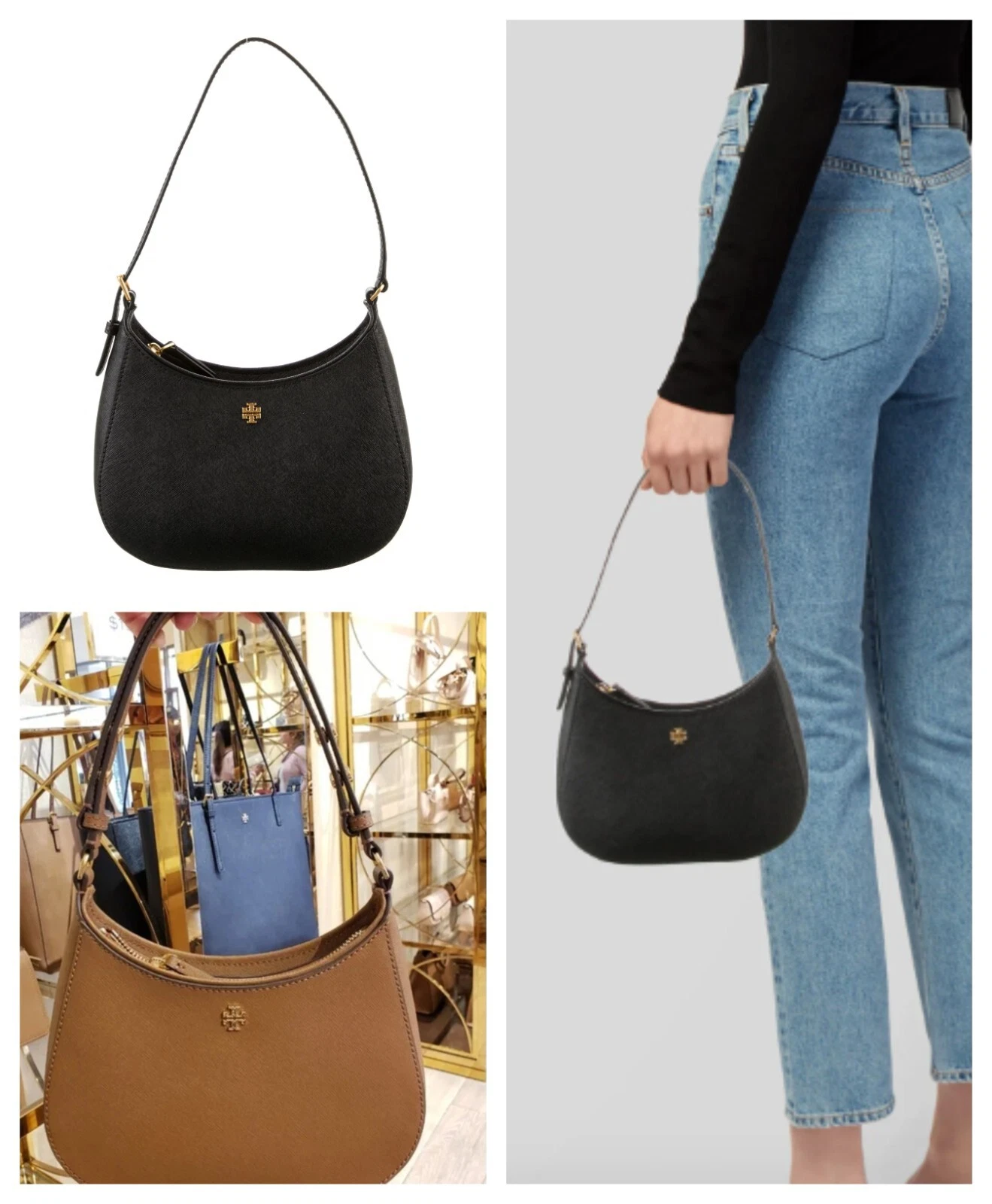 Borsa a tracolla Tory Burch Emerson Saffiano in pelle prezzo speciale