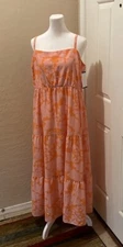 Floral Maxi Sundress Stretch Back Panel 19” P2P 50” Length XXL Orig $69