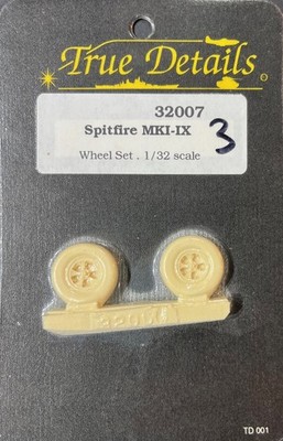 TRUE DETAILS RESIN 1/32 Spitfire Mk.I to Mk.IX weighted five spoke main wheels
