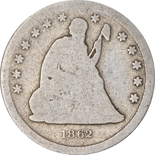 1862-P Seated Liberty Quarter