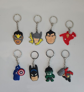 8 KIDS SUPERHERO BIRTHDAY THEME PARTY FAVOR BACKPACKS KEY FOBS KEYCHAINS
