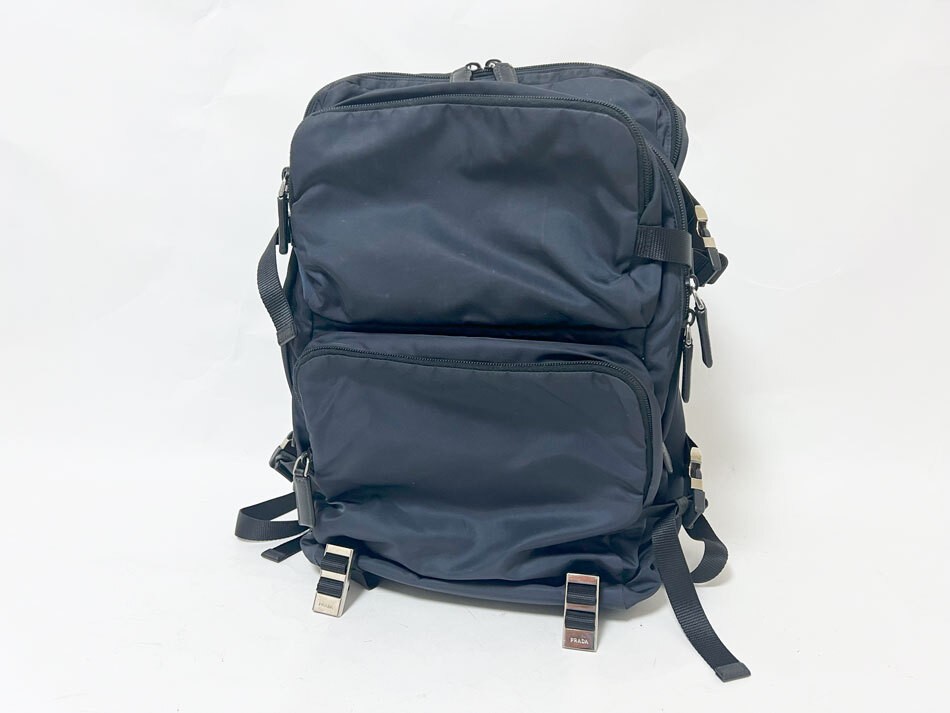 PRADA Rucksack Backpack Rucksack Nylon Saffiano Leather Navy 2VZ028 Used from ja