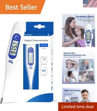 Klein Blue Digital Thermometer: Fever Alert, Memory Recall, Perfect for All Ages