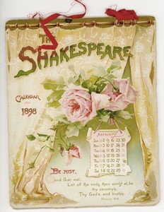 THE SAKESPEARE CALENDAR FOR 1898, Klein artist, complete, R. Tuck
