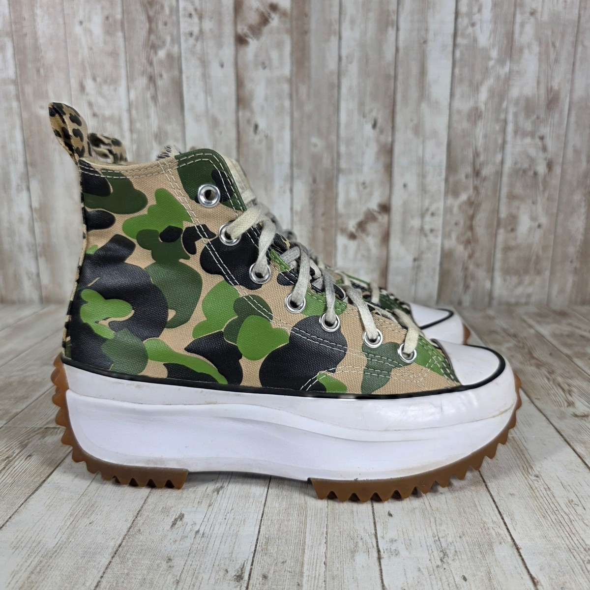 Converse Run Star Hike Platform High Top Camo Leopard Print Sneakers