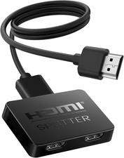 HDMI Splitter 1 in 2 Out, 4K HDMI Splitter Not for Extended Display Mirror Only