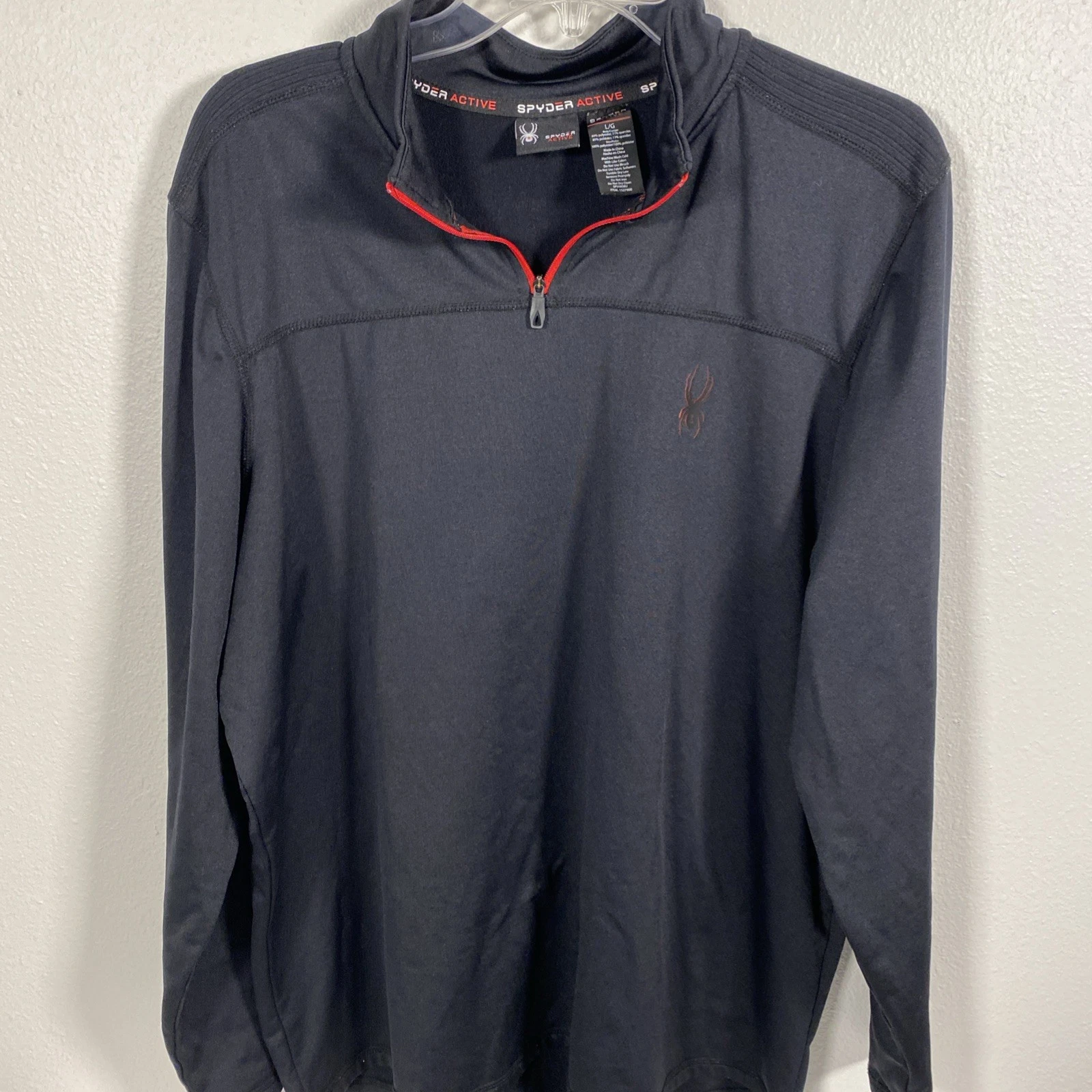 Spyder Activewear 1/4 Zip Neck Large Men’s L/S Bundle Of 2 Spandex Shirts W1