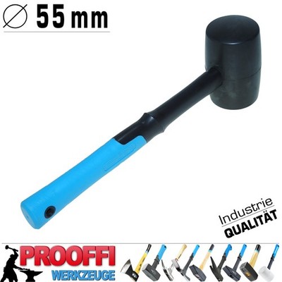 Profi Gummihammer Hart Schon Ausbeul Pflaster Hammer Fiberglas Ø 55 mm Schwarz