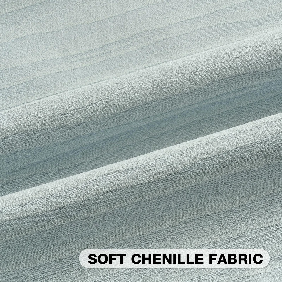 Juego de 2 fundas de almohada decorativas de chenilla gris azul 22x22 pulgadas, cr... Foto 2 de 4