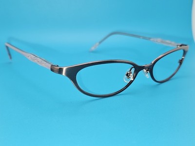 SAMA Eyeglasses Frames TARA 48-17-140 Silver Gray Metal Cat Used Frames Only