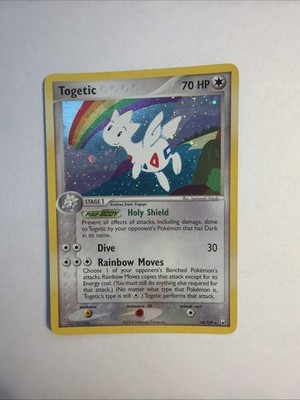 Pokemon Togetic 14/109 Reverse Holo Rare Rainbow Swirl and Extra Ink Error LP