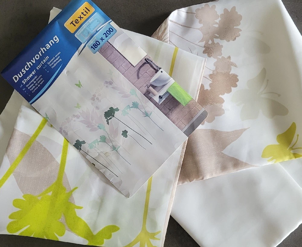 Tenda da doccia con motivo floreale giapponese a forma di