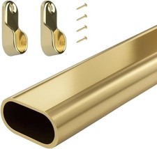 Oval Wardrobe Rail 30x15mm | 1000mm or 500mm | Brass or Chrome Steel