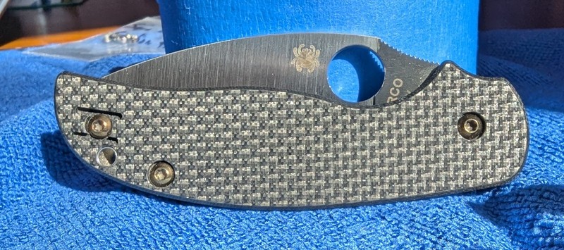 Spyderco Sage 5 Compression Lock Carbon Fiber Knife with Bronze Titanium Screws 