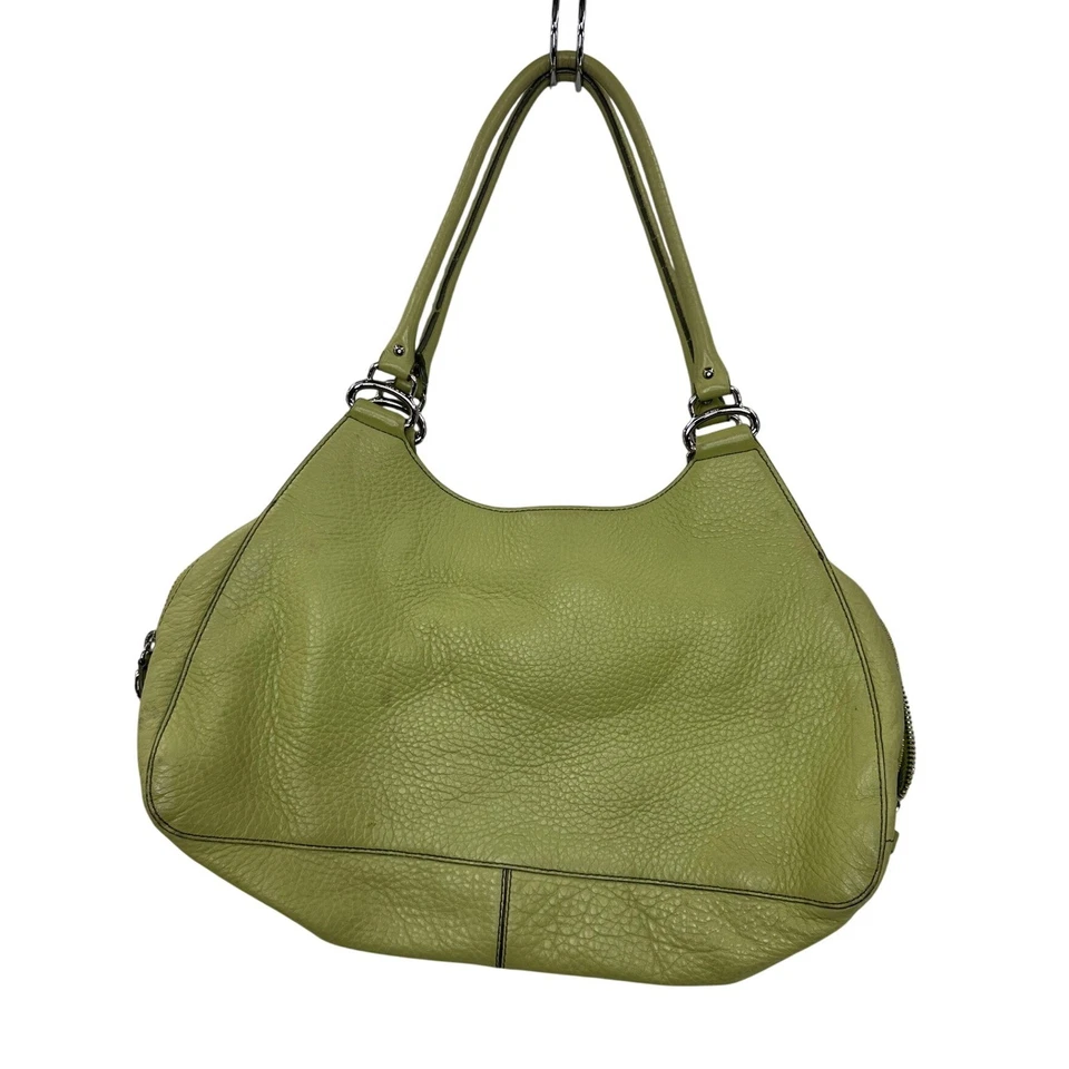 Cole Haan Leather Shoulder Bag Lime Green Hobo Purse - Image 2 of 4