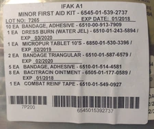 USGI MILITARY IFAK A1 MINOR FIRST AID KIT WATER-JEL TACTICAL BURN DRESSING USMC