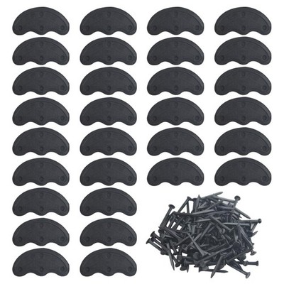 TOVOT 30pcs Heel Plates Black Taps Rubber Tips Sole 30 Piece Set, 