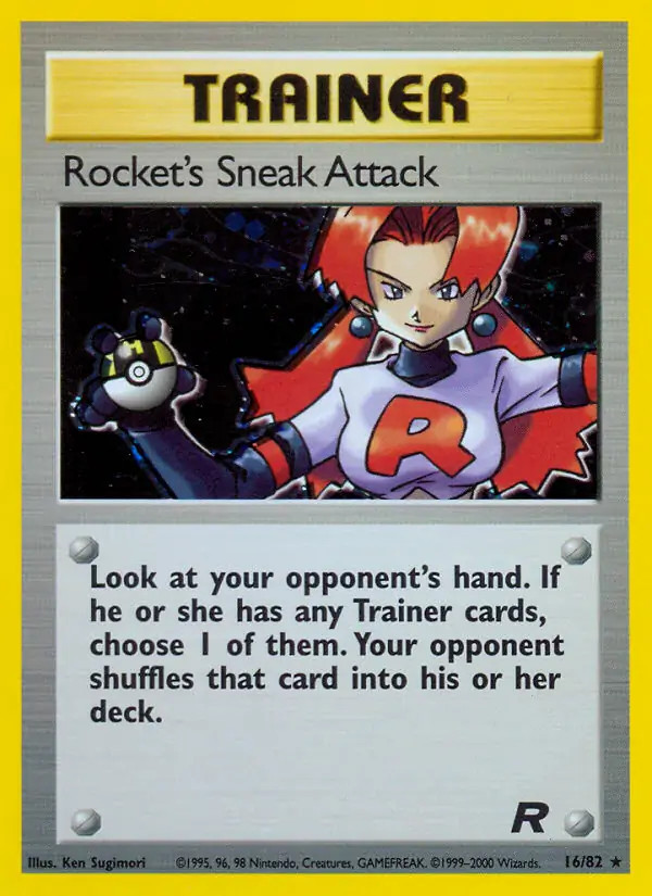 Rocket's Sneak Attack- 16/82 - Pokemon Team Rocket Unlimited Holo Rare Card MP
